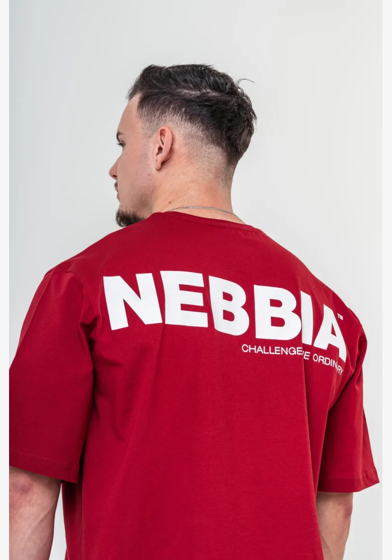 NEBBIA • NEBBIA GYM ESSENTIALS Oversized T-shirt red • Nebshop.cz