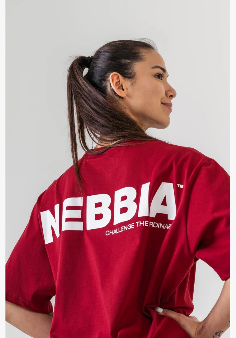NEBBIA • NEBBIA GYM ESSENTIALS Oversized T-shirt red • Nebshop.cz