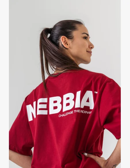 NEBBIA • NEBBIA GYM ESSENTIALS Oversized T-shirt red • Nebshop.cz