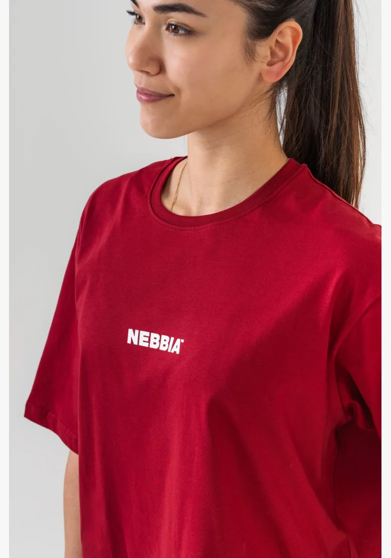 NEBBIA • NEBBIA GYM ESSENTIALS Oversized T-shirt red • Nebshop.cz