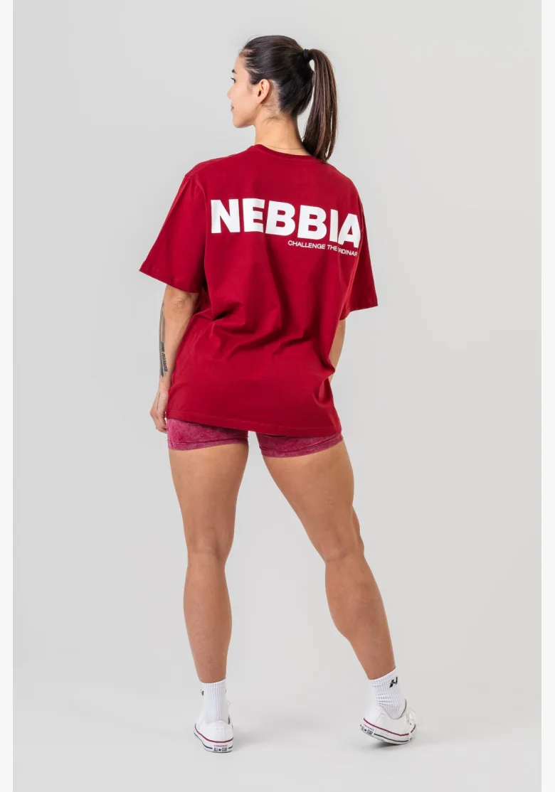 NEBBIA • NEBBIA GYM ESSENTIALS Oversized T-shirt red • Nebshop.cz