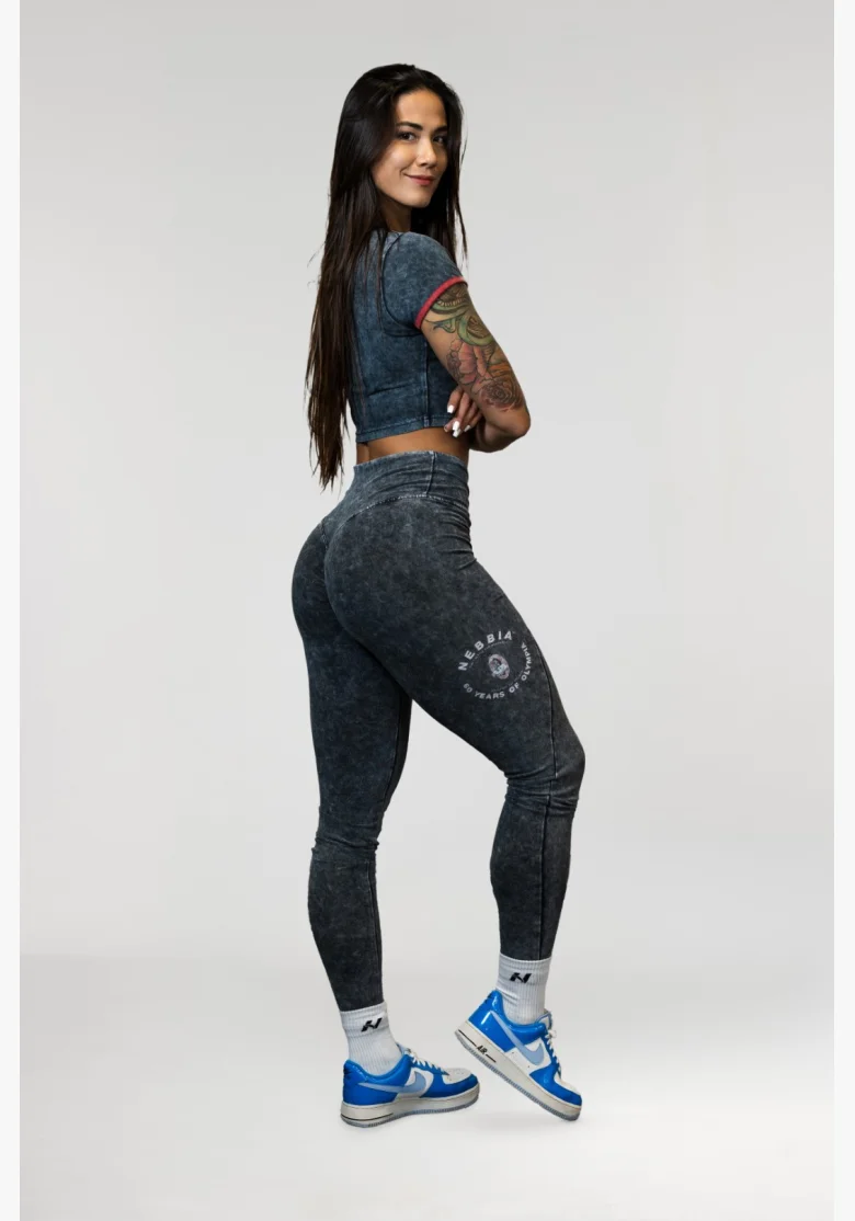 NEBBIA • NEBBIA Washed fitness leggings with high waist GYM WARRIOR • Nebshop.cz