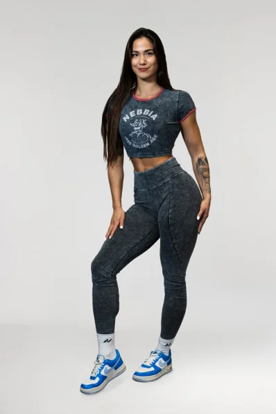 NEBBIA • NEBBIA Washed fitness leggings with high waist GYM WARRIOR • Nebshop.cz