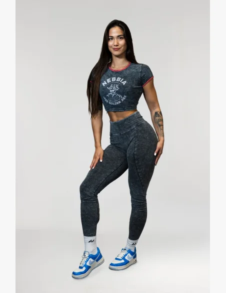 NEBBIA • NEBBIA Washed fitness leggings with high waist GYM WARRIOR • Nebshop.cz