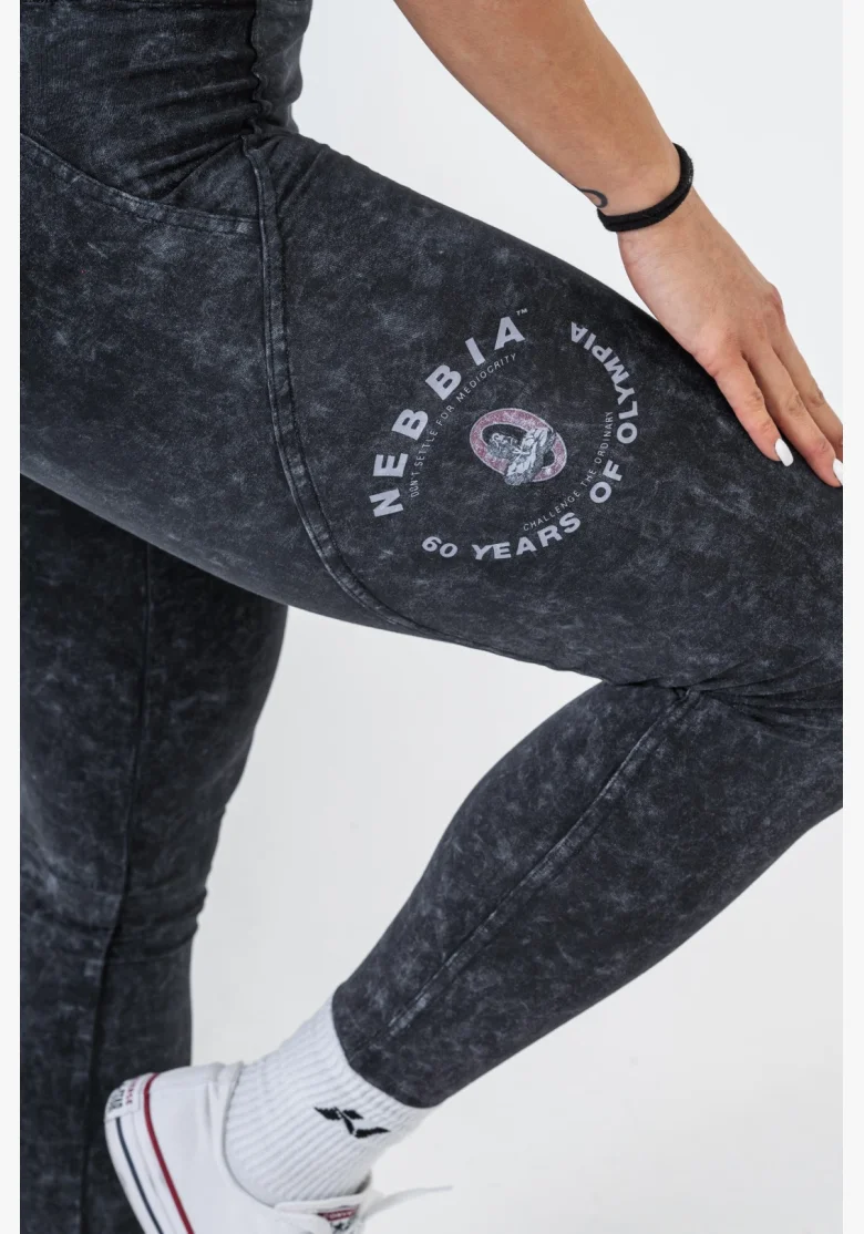 NEBBIA • NEBBIA Washed fitness leggings with high waist GYM WARRIOR • Nebshop.cz