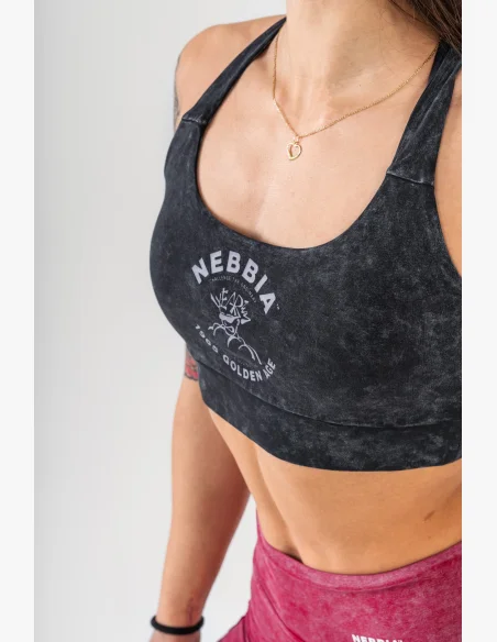 NEBBIA • NEBBIA Washed sports bra with medium support GOLDEN AGE • Nebshop.cz