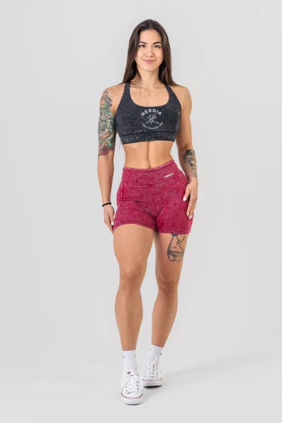 NEBBIA • NEBBIA Washed high-waisted leg shorts HERITAGE • Nebshop.cz