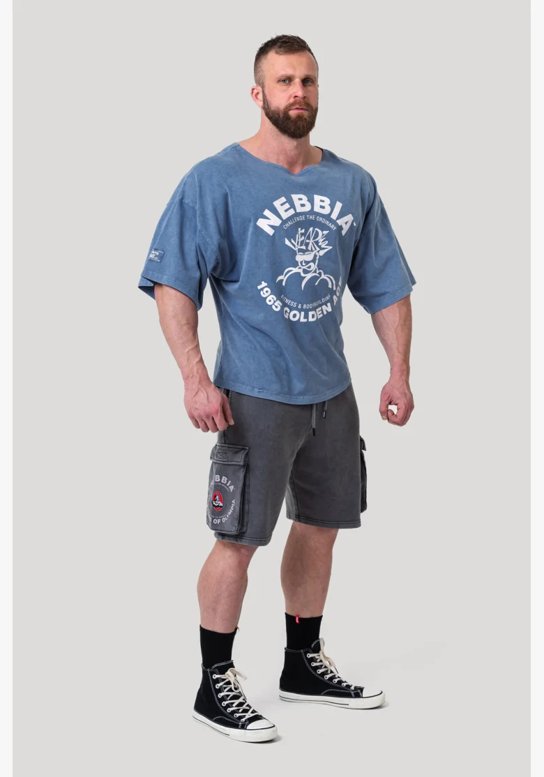 NEBBIA • NEBBIA Washed cotton rag top GOLDEN AGE blue • Nebshop.cz
