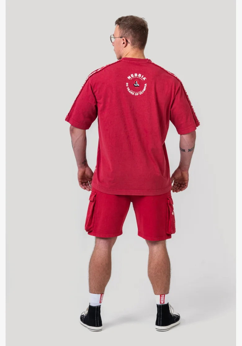 NEBBIA • NEBBIA Washed oversized T-shirt GOLDEN AGE red • Nebshop.cz