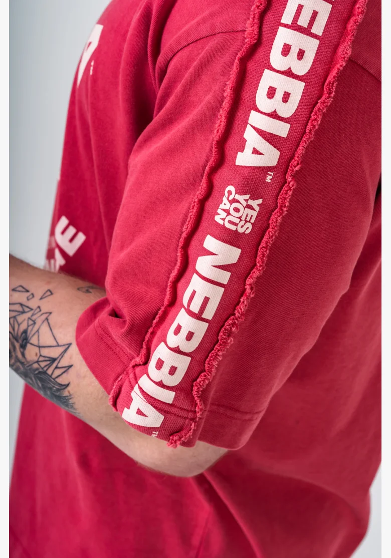 NEBBIA • NEBBIA Washed oversized T-shirt GOLDEN AGE red • Nebshop.cz