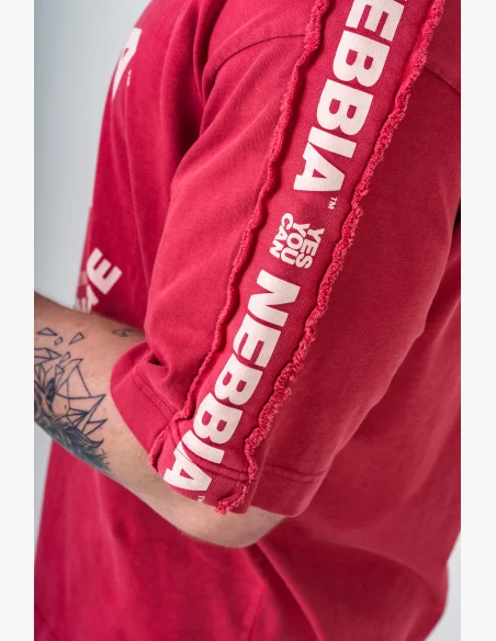 NEBBIA • NEBBIA Washed oversized T-shirt GOLDEN AGE red • Nebshop.cz