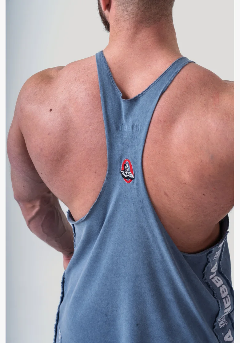 NEBBIA • NEBBIA Washed muscle back stringer GOLDEN AGE blue • Nebshop.cz