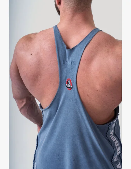 NEBBIA • NEBBIA Washed muscle back stringer GOLDEN AGE blue • Nebshop.cz