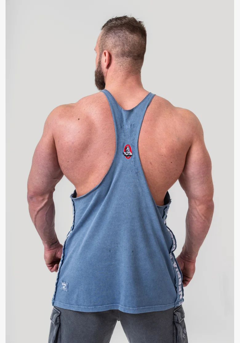 NEBBIA • NEBBIA Washed muscle back stringer GOLDEN AGE blue • Nebshop.cz