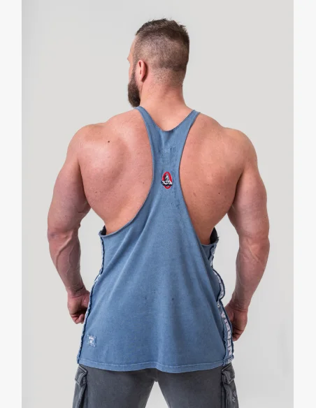 NEBBIA • NEBBIA Washed muscle back stringer GOLDEN AGE blue • Nebshop.cz