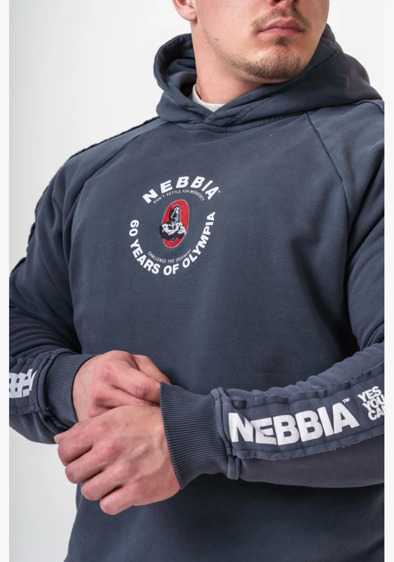 NEBBIA • NEBBIA Washed hoodie HERITAGE black • Nebshop.cz