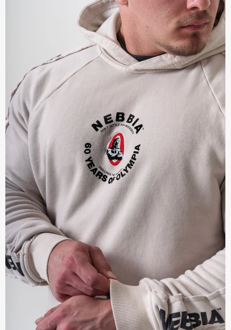 NEBBIA • NEBBIA Washed hoodie HERITAGE cream • Nebshop.cz