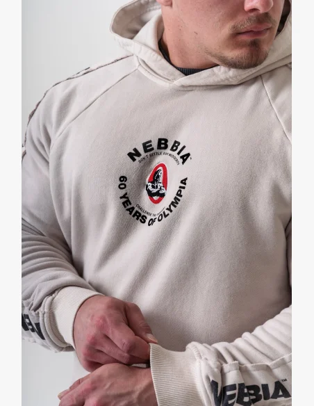NEBBIA • NEBBIA Washed hoodie HERITAGE cream • Nebshop.cz