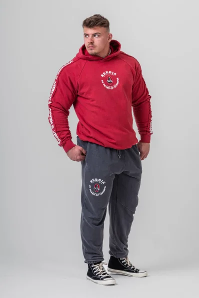 NEBBIA • NEBBIA Washed hoodie HERITAGE red • Nebshop.cz 2