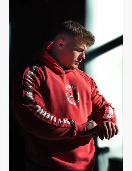 NEBBIA • NEBBIA Washed hoodie HERITAGE red • Nebshop.cz