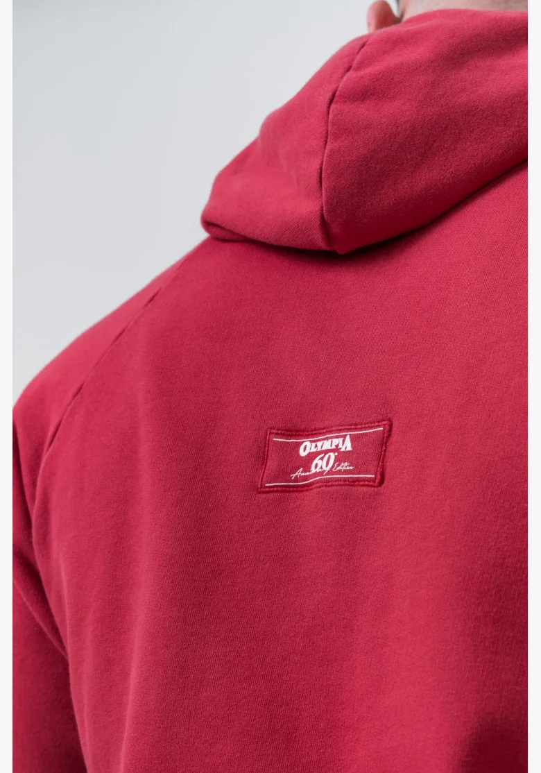 NEBBIA • NEBBIA Washed hoodie HERITAGE red • Nebshop.cz