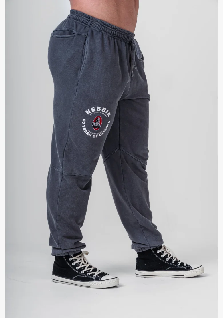 NEBBIA • NEBBIA Washed sweatpants with pockets LEGEND black • Nebshop.cz