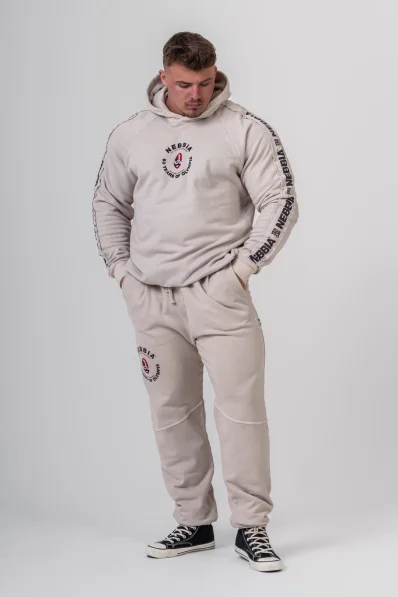 NEBBIA • NEBBIA Washed sweatpants with pockets LEGEND cream • Nebshop.cz