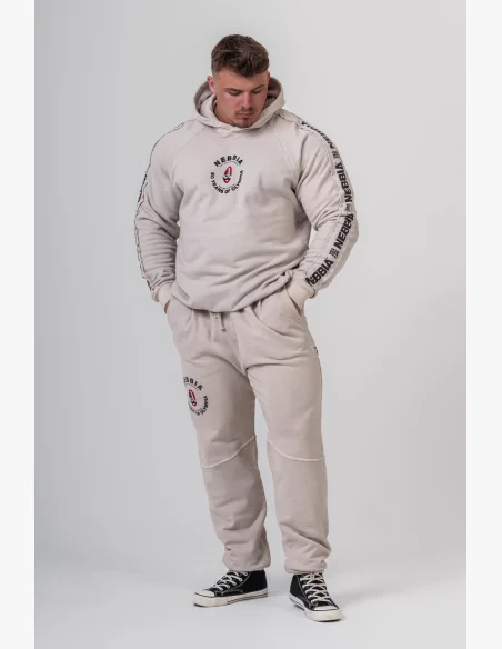 NEBBIA • NEBBIA Washed sweatpants with pockets LEGEND cream • Nebshop.cz