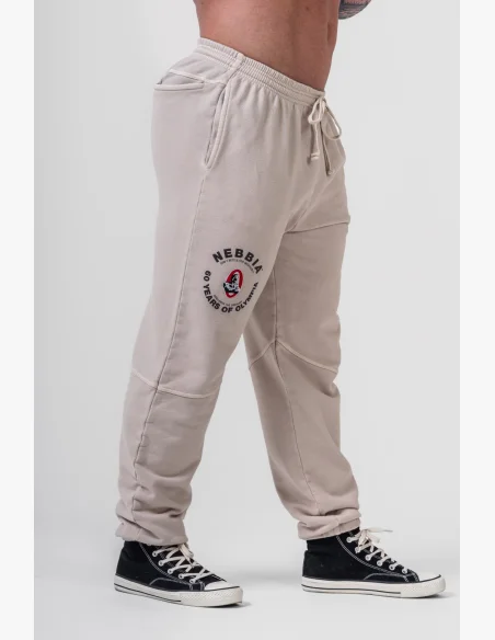NEBBIA • NEBBIA Washed sweatpants with pockets LEGEND cream • Nebshop.cz