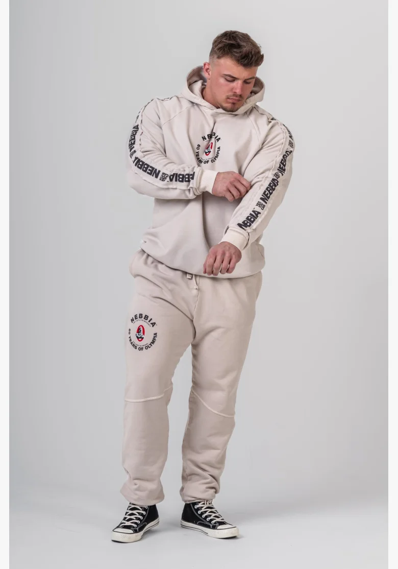 NEBBIA • NEBBIA Washed sweatpants with pockets LEGEND cream • Nebshop.cz