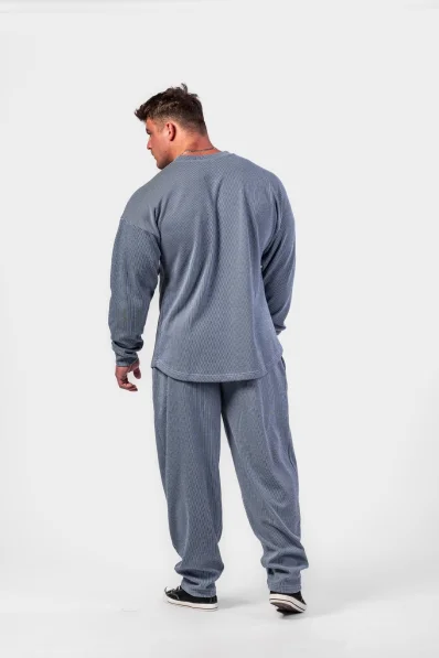 NEBBIA • NEBBIA Oversized hoodie without hood SIGNATURE blue • Nebshop.cz 2