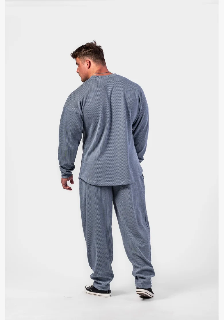 NEBBIA • NEBBIA Oversized hoodie without hood SIGNATURE blue • Nebshop.cz