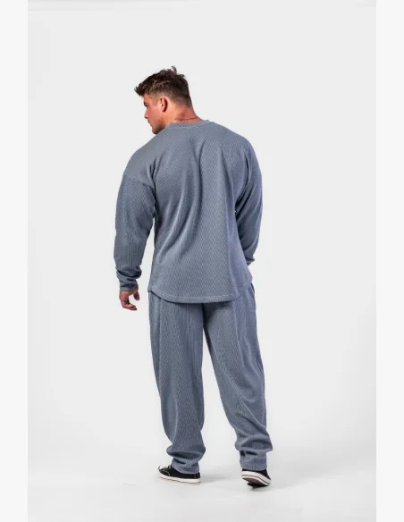 NEBBIA • NEBBIA Oversized hoodie without hood SIGNATURE blue • Nebshop.cz