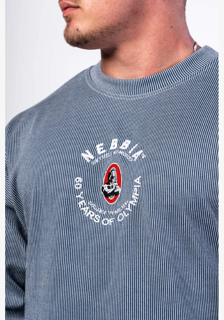 NEBBIA • NEBBIA Oversized hoodie without hood SIGNATURE blue • Nebshop.cz