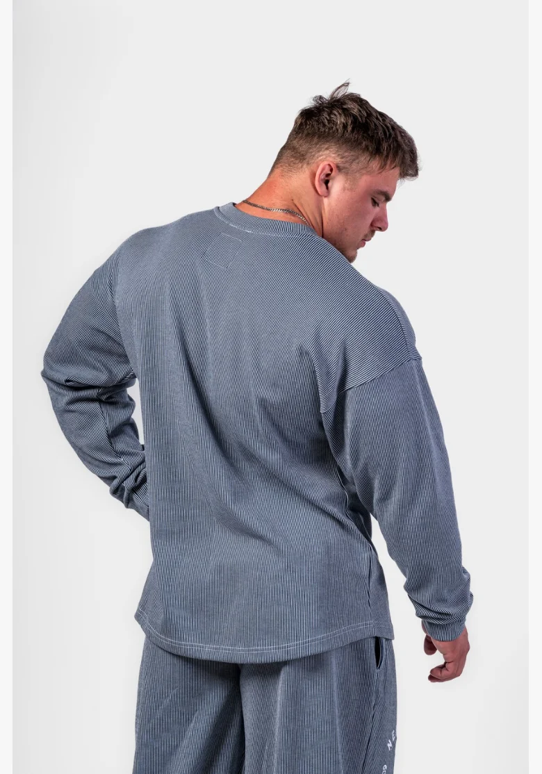 NEBBIA • NEBBIA Oversized hoodie without hood SIGNATURE blue • Nebshop.cz