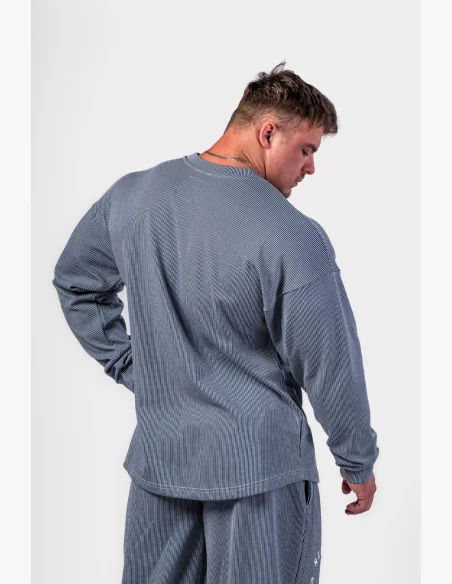 NEBBIA • NEBBIA Oversized hoodie without hood SIGNATURE blue • Nebshop.cz