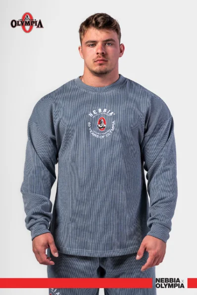 NEBBIA • NEBBIA Oversized hoodie without hood SIGNATURE blue • Nebshop.cz