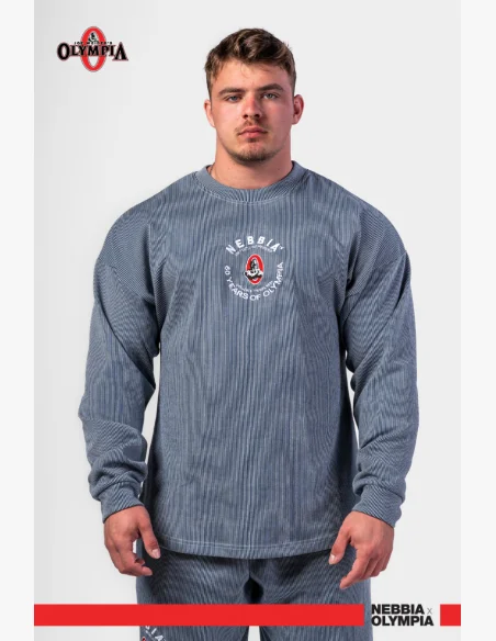 NEBBIA • NEBBIA Oversized hoodie without hood SIGNATURE blue • Nebshop.cz