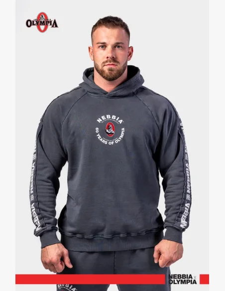 NEBBIA • NEBBIA Washed hoodie HERITAGE black • Nebshop.cz