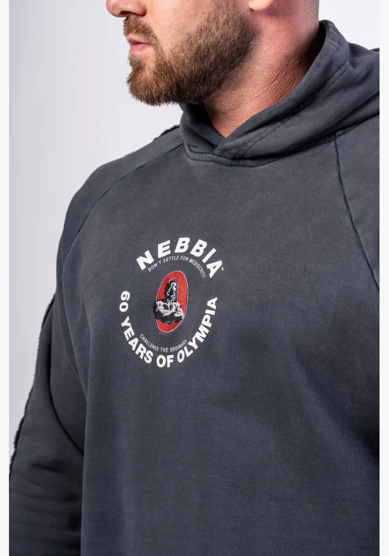NEBBIA • NEBBIA Washed hoodie HERITAGE black • Nebshop.cz