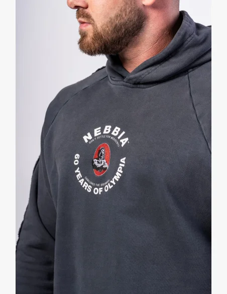 NEBBIA • NEBBIA Washed hoodie HERITAGE black • Nebshop.cz