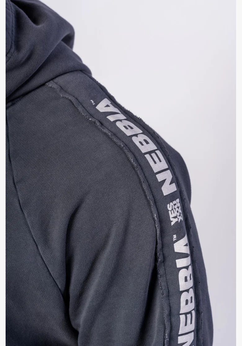 NEBBIA • NEBBIA Washed hoodie HERITAGE black • Nebshop.cz