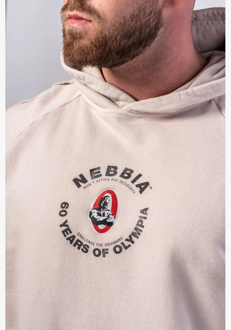 NEBBIA • NEBBIA Washed hoodie HERITAGE cream • Nebshop.cz