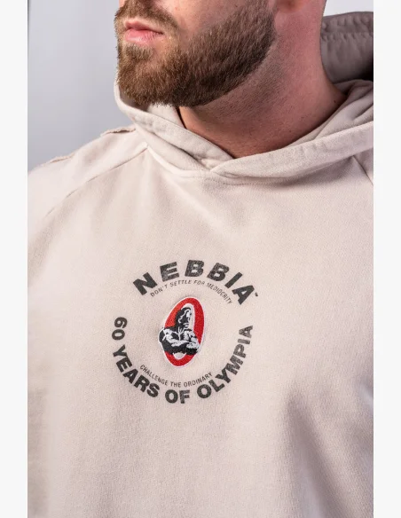 NEBBIA • NEBBIA Washed hoodie HERITAGE cream • Nebshop.cz