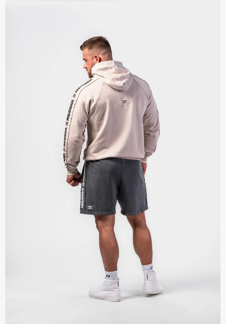 NEBBIA • NEBBIA Washed hoodie HERITAGE cream • Nebshop.cz
