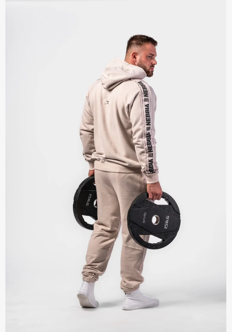 NEBBIA • NEBBIA Washed hoodie HERITAGE cream • Nebshop.cz