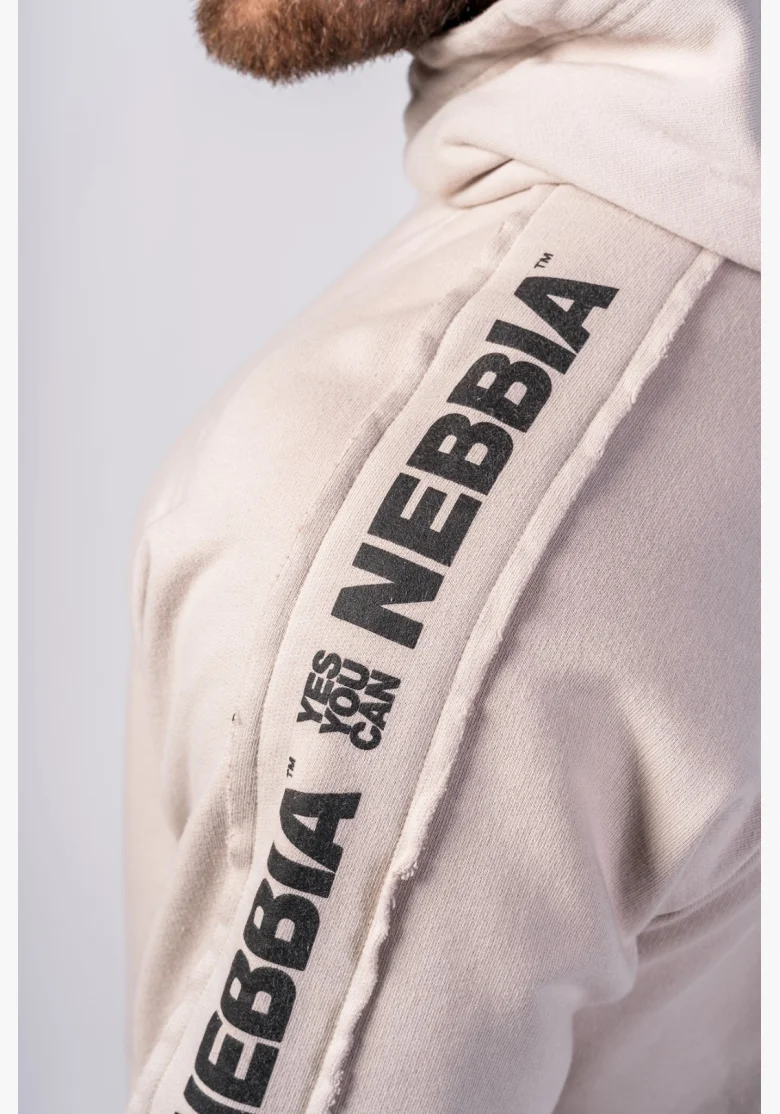 NEBBIA • NEBBIA Washed hoodie HERITAGE cream • Nebshop.cz