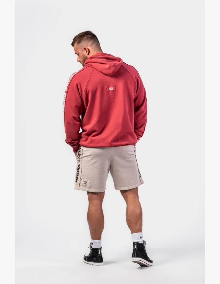 NEBBIA • NEBBIA Washed hoodie HERITAGE red • Nebshop.cz
