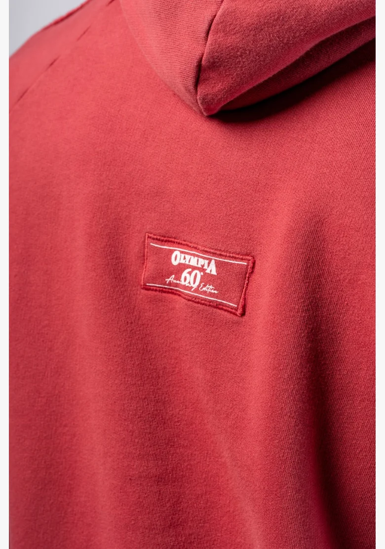 NEBBIA • NEBBIA Washed hoodie HERITAGE red • Nebshop.cz