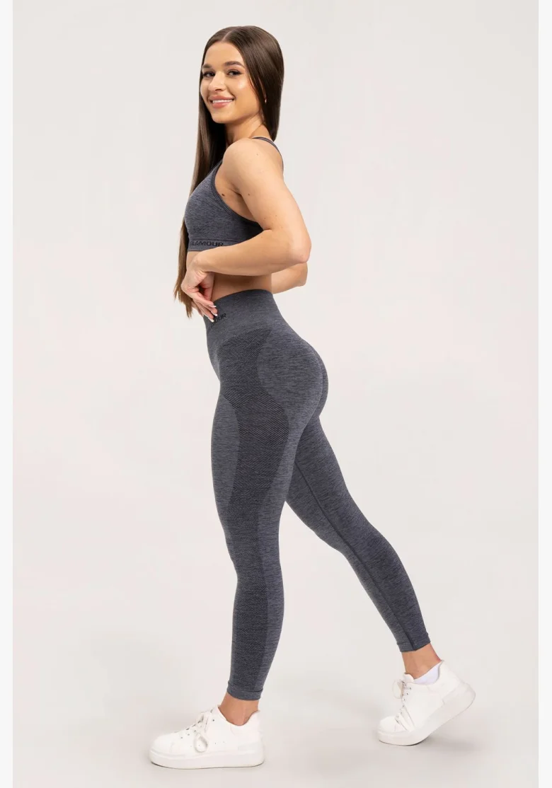 Gym Glamour Seamless leggings without push-up effect Dark Grey • Nebshop.cz